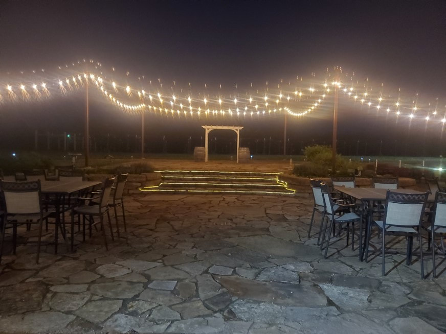 Patio under the lights